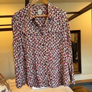 NIC+ZOE Multicolor Geometric Blouse